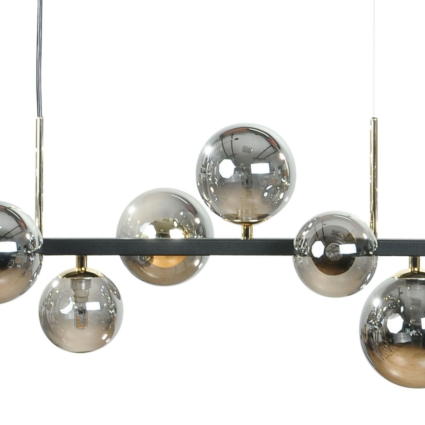 Zuma Line - Lustră suspendată pe cablu 10xG9/8W/230V negru/fumuriu