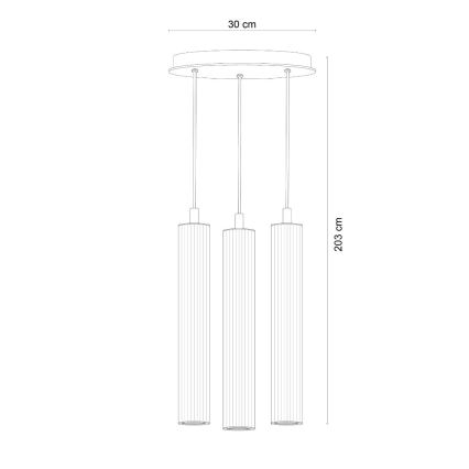 Zuma Line - Lustra suspendată pe cablu, 3xE14/7W/230V, finisaj auriu