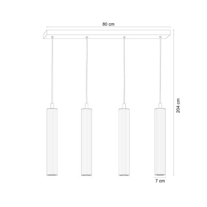 Zuma Line - Lustră suspendată pe cablu 4xE14/7W/230V, aurie