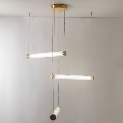 Zuma Line - Lustră LED dimabilă suspendată pe cablu, 64W, 230V, 2700-6500K, auriu + telecomandă