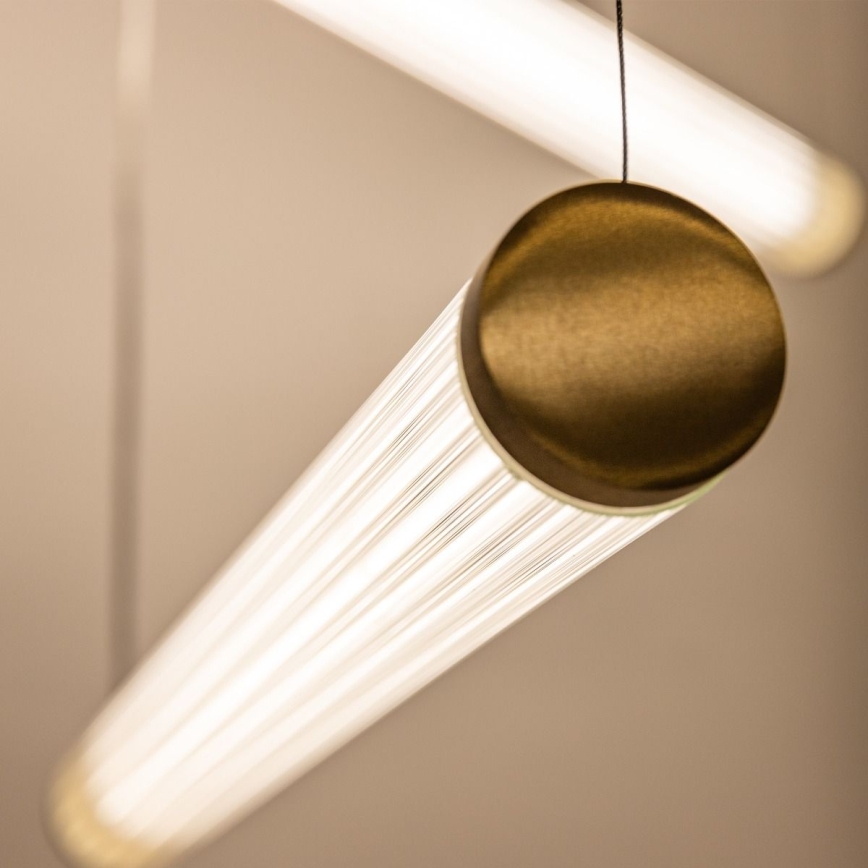 Zuma Line - Lustră LED dimabilă suspendată pe cablu, 64W, 230V, 2700-6500K, auriu + telecomandă