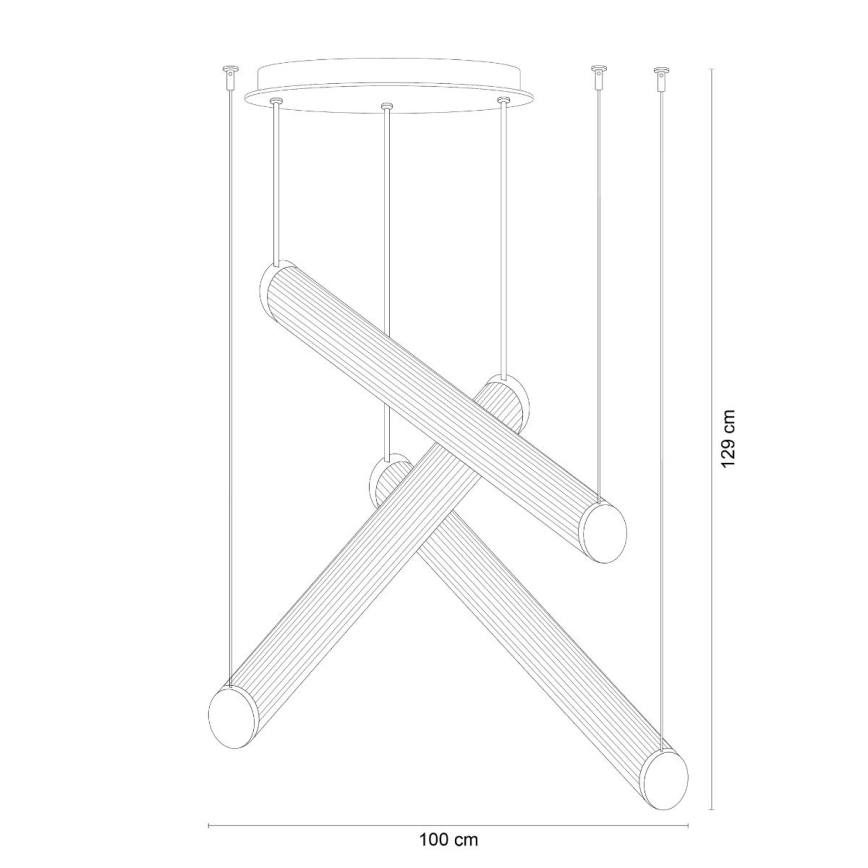 Zuma Line - Lustră LED dimabilă suspendată pe cablu, 64W, 230V, 2700-6500K, auriu + telecomandă