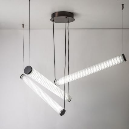 Zuma Line - Lustra LED dimabilă suspendată pe cablu LED/64W/230V 2700-6500K neagră + telecomandă