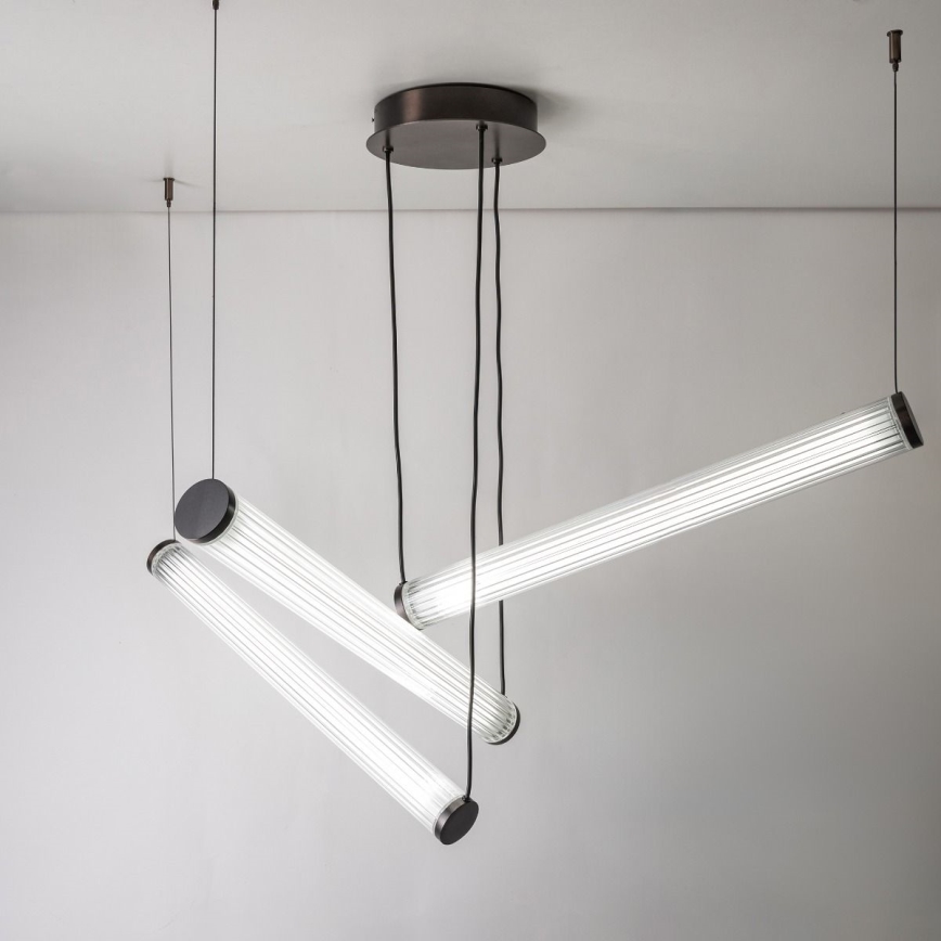 Zuma Line - Lustra LED dimabilă suspendată pe cablu LED/64W/230V 2700-6500K neagră + telecomandă
