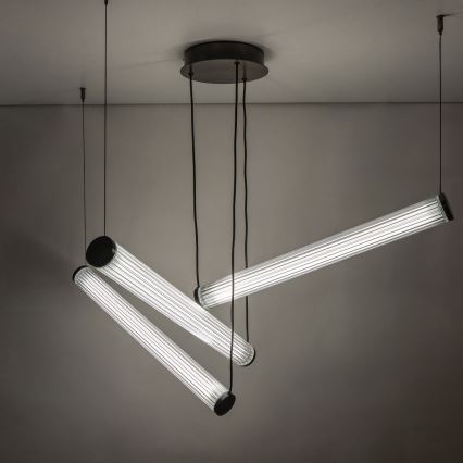 Zuma Line - Lustra LED dimabilă suspendată pe cablu LED/64W/230V 2700-6500K neagră + telecomandă