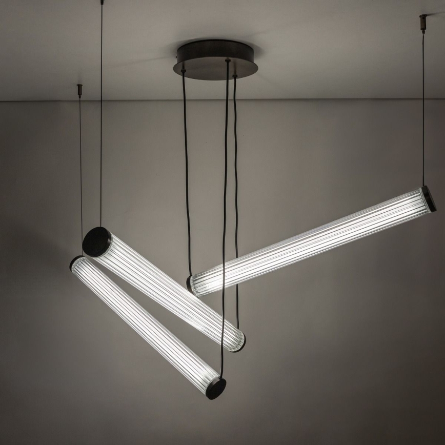 Zuma Line - Lustra LED dimabilă suspendată pe cablu LED/64W/230V 2700-6500K neagră + telecomandă