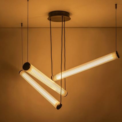 Zuma Line - Lustra LED dimabilă suspendată pe cablu LED/64W/230V 2700-6500K neagră + telecomandă
