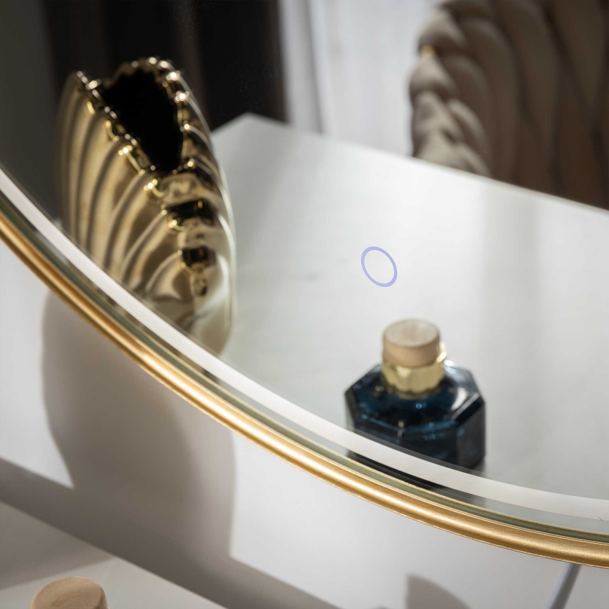 Zuma Line - Oglindă de baie LED de perete cu iluminare integrată LED/36W/230V, 3000/4000/6000K, Ø 80 cm, IP44, aurie