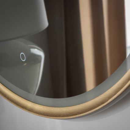 Zuma Line - Oglindă de perete pentru baie cu iluminare LED/36W/230V 3000/4000/6000K Ø 80 cm IP44 alamă