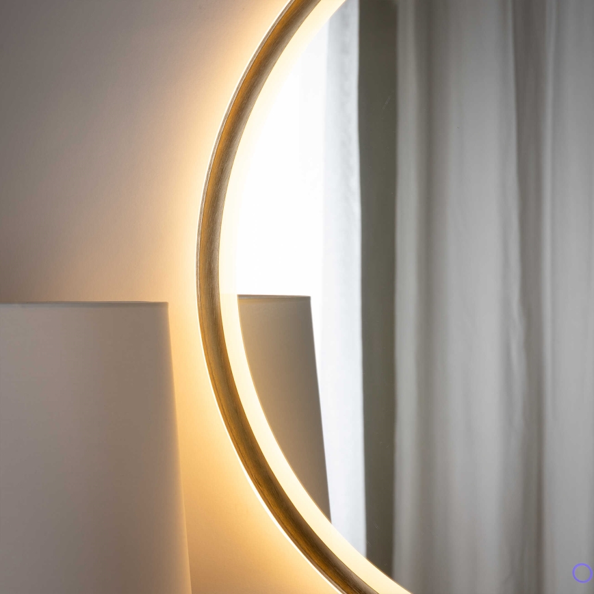 Zuma Line - Oglindă de perete pentru baie cu iluminare LED/36W/230V 3000/4000/6000K Ø 80 cm IP44 alamă