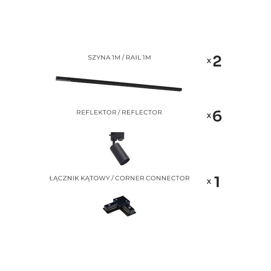 Zuma Line - Spot pe șină 6xGU10/35W/230V negru