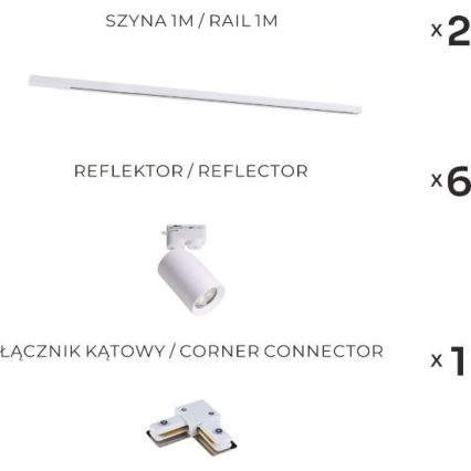 Zuma Line - Spoturi pe șină 6xGU10/35W/230V, alb