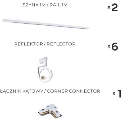 Zuma Line - Spot pe șină 6xGU10/15W/230V, alb