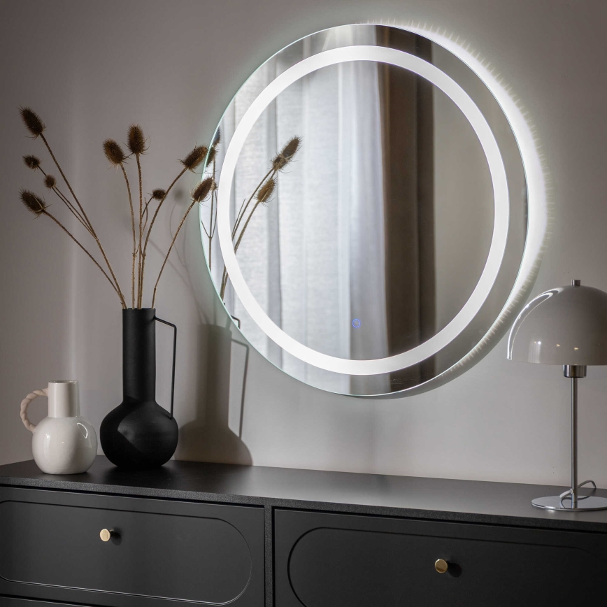 Zuma Line - Oglindă de perete pentru baie cu iluminare LED, 36W, 230V, 3000/4000/6000K, diametru 80 cm, IP44