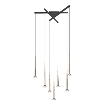 Zuma Line - Lustră LED pe cablu 7xLED/6W/230V negru/auriu