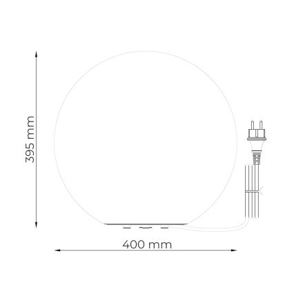 Zuma Line - Lampă de exterior 1xE27/15W/230V Ø 40 cm, IP44