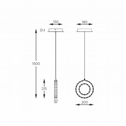 Zuma Line - Lustră LED dimabilă pe cablu LED/10W/230V, aurie
