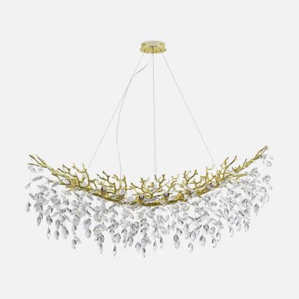 Zuma Line - Lustră suspendată pe cablu, 14 x G9, 3,5 W, 230 V, 115 x 40 cm, aurie