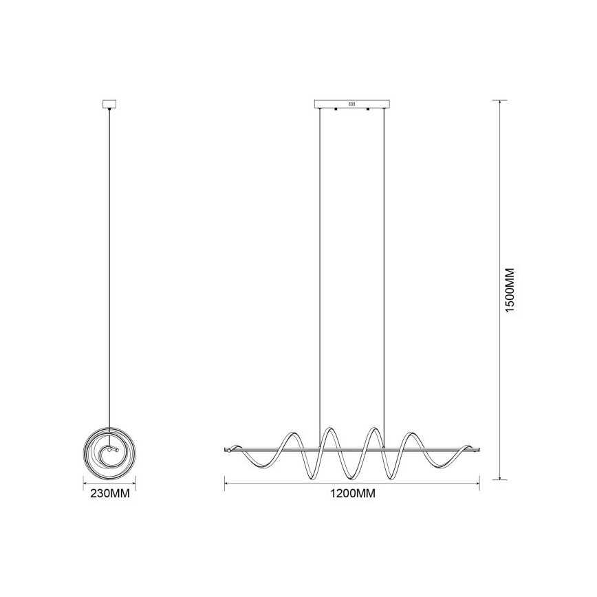 Zuma Line - Lustra LED suspendată pe cablu LED/60W/230V, negru