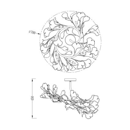 Zuma Line - Lustru aplicat de tavan 6xG9/42W/230V, Ø 70 cm, auriu
