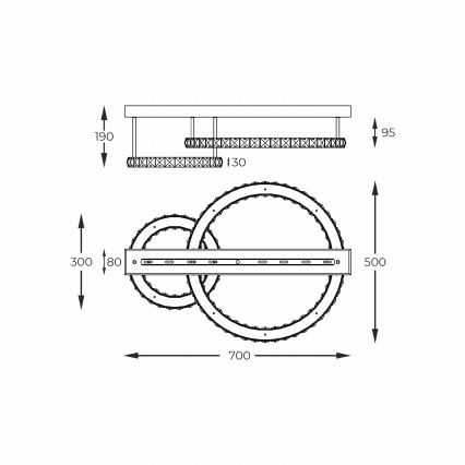 Zuma Line - Plafonieră LED dimabilă, 36W/230V, aurie