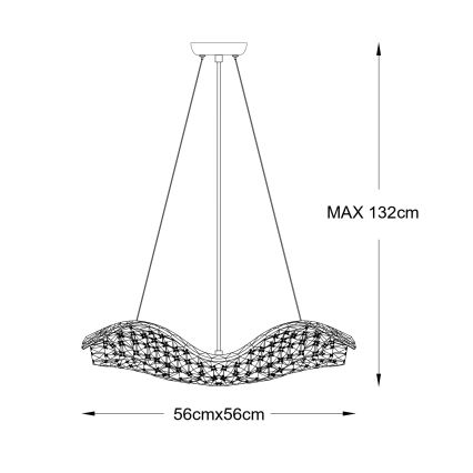 Zuma Line - Candelabru suspendat pe cablu 8xG9/42W/230V auriu