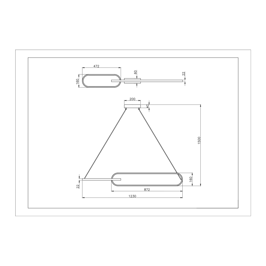 Zuma Line - Lustra LED suspendată pe cablu 2xLED/40W/230V negru/auriu
