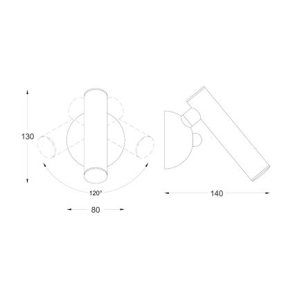 Zuma Line - Spot LED de perete, 5W/230V, auriu