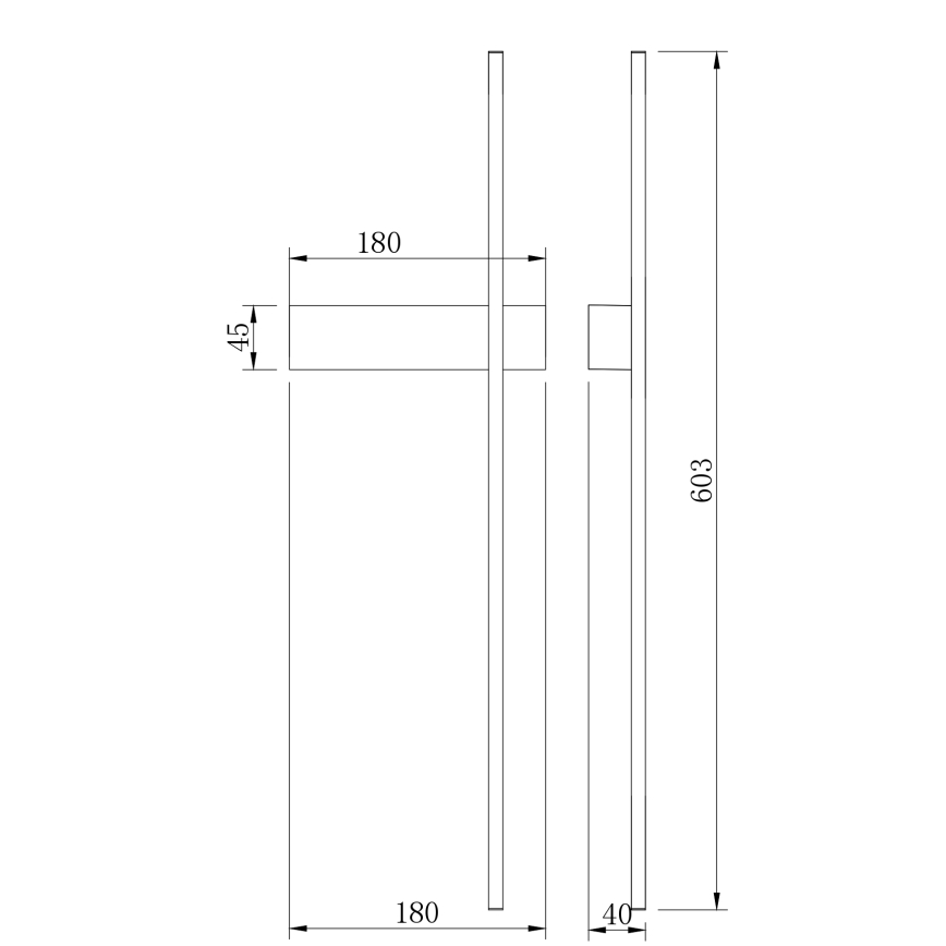 Zuma Line - Aplica LED de perete, 8 W, 230 V, 3000/4000/6000 K, 60 cm, negru