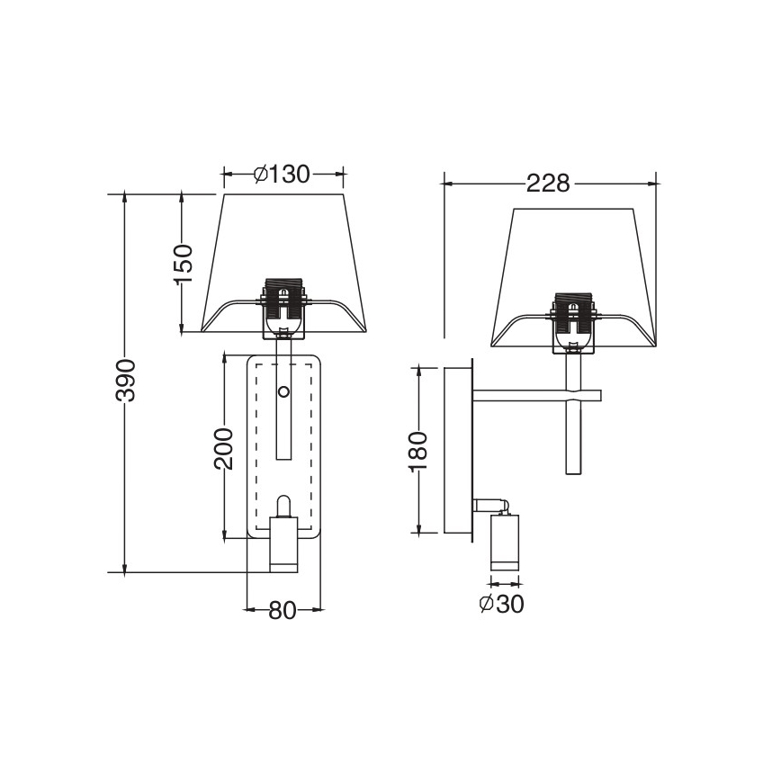 Zuma Line - Lampă de perete LED 1xE27/40W/230V + LED/2,5W crom mat/alb
