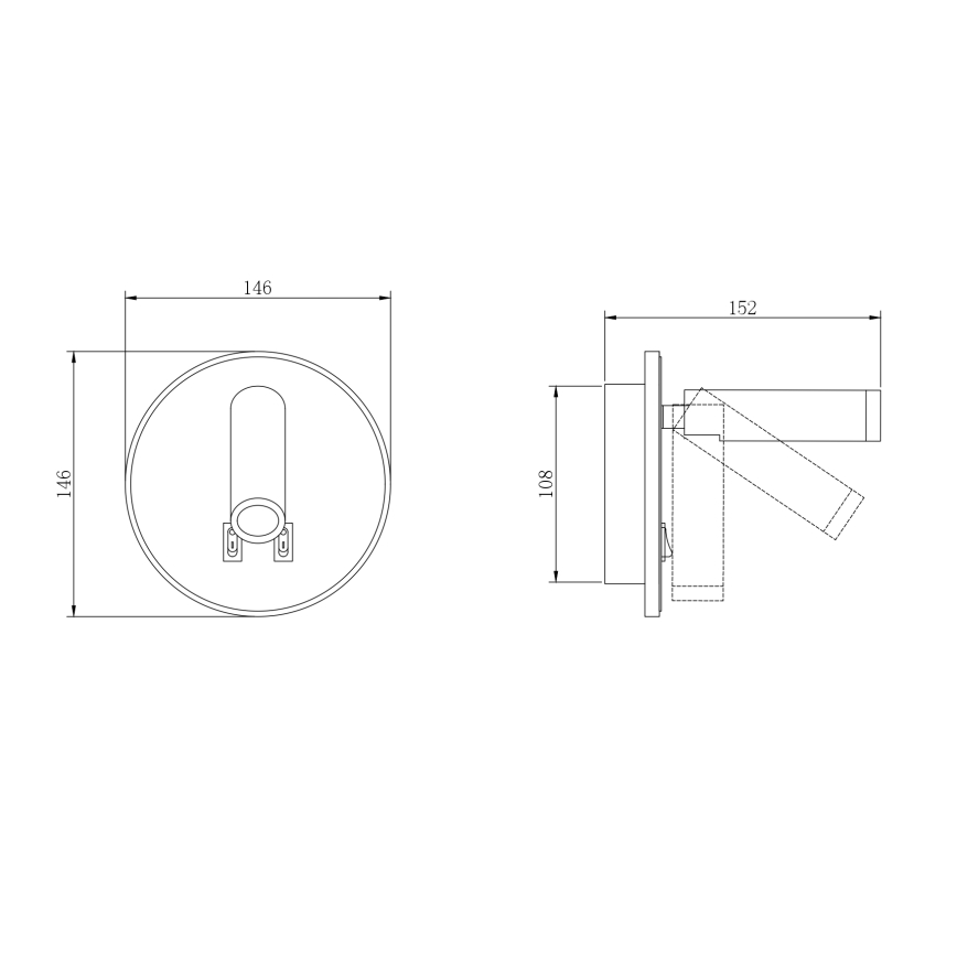 Zuma Line - Aplică spot LED de perete, LED/5,5W/230V 4000K + LED/2,5W 3000K, negru